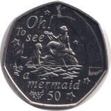 2020 BU 50P ISLE OF MAN OH TO SEE A MERMAID - WORLD COINS - Cambridgeshire Coins