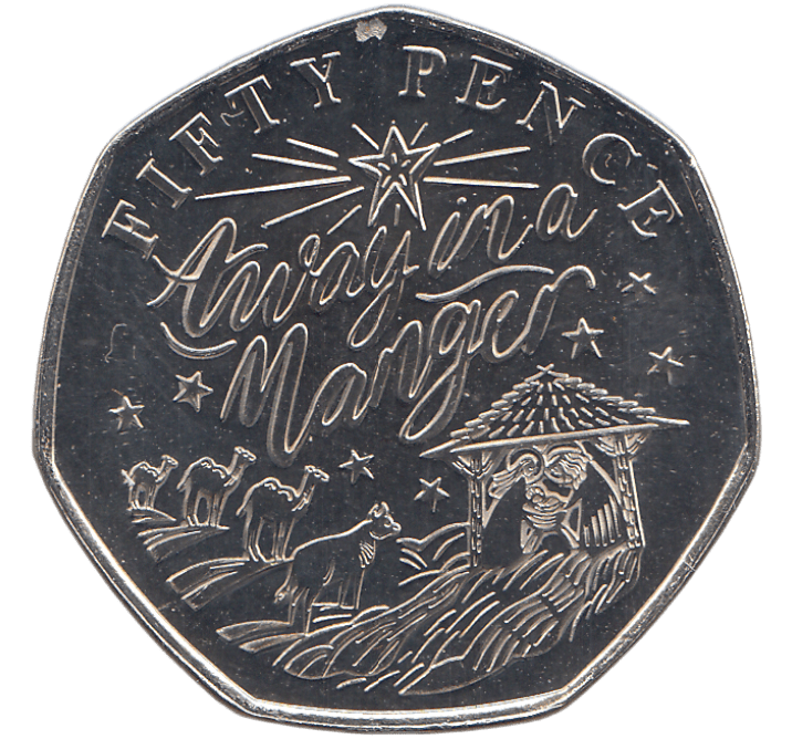 2020 CHRISTMAS 50P AWAY IN A MANGER BAILIWICK OF GUERNSEY ( BU ) - 50p BU - Cambridgeshire Coins