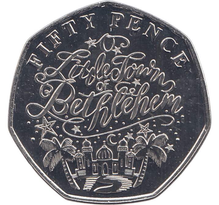 2020 CHRISTMAS 50P O LITTLE TOWN OF BETHLEHAM BAILIWICK OF GUERNSEY ( BU ) - 50p BU - Cambridgeshire Coins