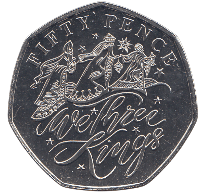 2020 CHRISTMAS 50P WE THREE KINGS BAILIWICK OF GUERNSEY ( BU ) - 50p BU - Cambridgeshire Coins