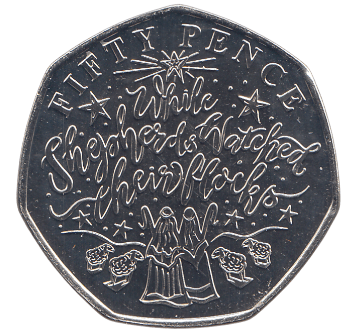 2020 CHRISTMAS 50P WHILE SHEPARDS WATCHED THEIR FLOCKS BAILIWICK OF GUERNSEY ( BU ) - 50p BU - Cambridgeshire Coins