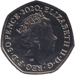 2020 COLOURED WINNIE THE POOH PIGLET 50P BU - 50p BU - Cambridgeshire Coins