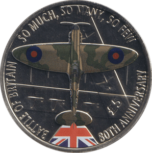 2020 FIVE POUNDS GUERNSEY BATTLE OF BRITAIN - WORLD COINS - Cambridgeshire Coins