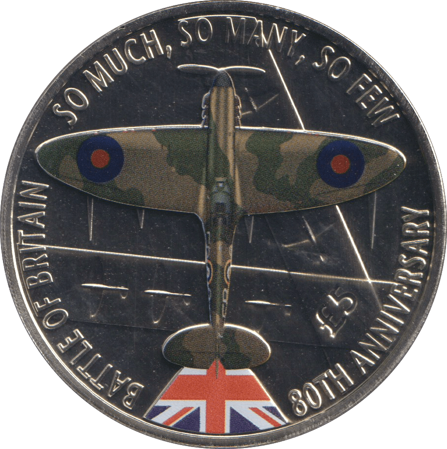 2020 FIVE POUNDS GUERNSEY BATTLE OF BRITAIN - WORLD COINS - Cambridgeshire Coins