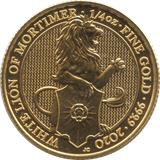 2020 GOLD £25 1/4 OUNCE BRITANNIA BRILLIANT UNCIRCULATED WHITE LION OF MORTIMER - GOLD BRITANNIAS - Cambridgeshire Coins