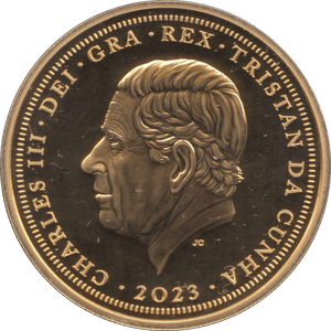 2020 GOLD PLATED FIVE POUNDS TRISTAN DA CUNHA - WORLD COINS - Cambridgeshire Coins
