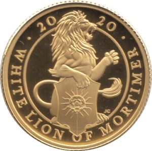2020 GOLD PROOF £25 1/4 OUNCE BRITANNIA WHITE LION OF MORTIMER - GOLD BRITANNIAS - Cambridgeshire Coins