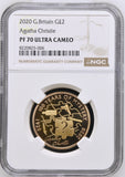 2020 GOLD PROOF £2 AGATHA CHRISTIE PF 70 ULTRA CAMEO - NGC GOLD £2 - Cambridgeshire Coins