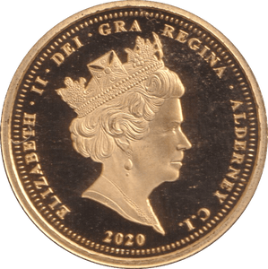 2020 GOLD PROOF QUARTER SOVEREIGN ALDERNEY - GOLD WORLD COINS - Cambridgeshire Coins