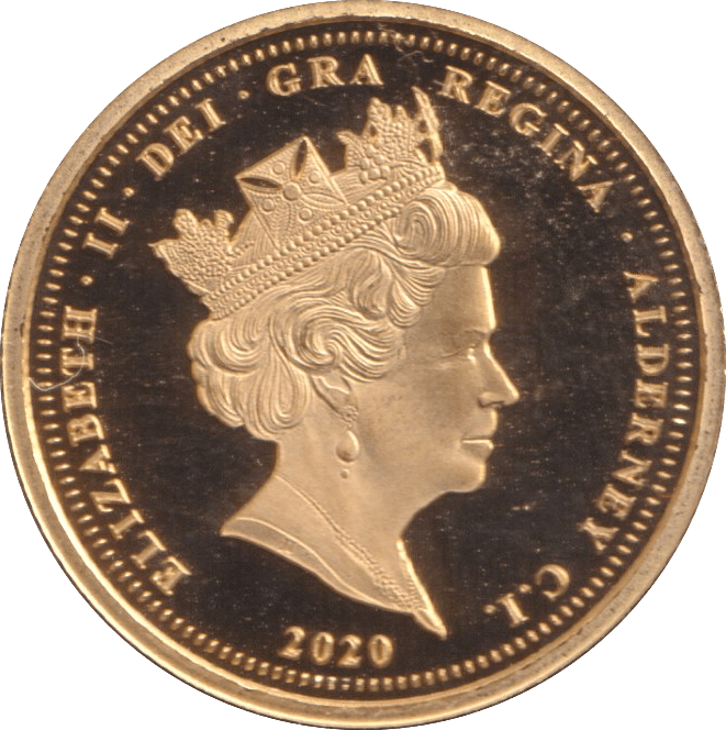 2020 GOLD PROOF QUARTER SOVEREIGN ALDERNEY - GOLD WORLD COINS - Cambridgeshire Coins