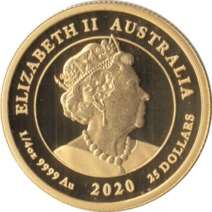 2020 GOLD QUARTER OUNCE $25 COIN AUSTRALIA ( PROOF ) - GOLD BRITANNIAS - Cambridgeshire Coins