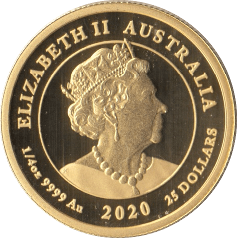 2020 GOLD QUARTER OUNCE $25 COIN AUSTRALIA ( PROOF ) - GOLD BRITANNIAS - Cambridgeshire Coins