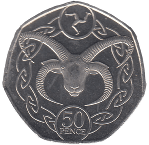 2020 LONG HORN RAM 50P ISLE OF MAN - 50P REGIONAL ISSUES - Cambridgeshire Coins