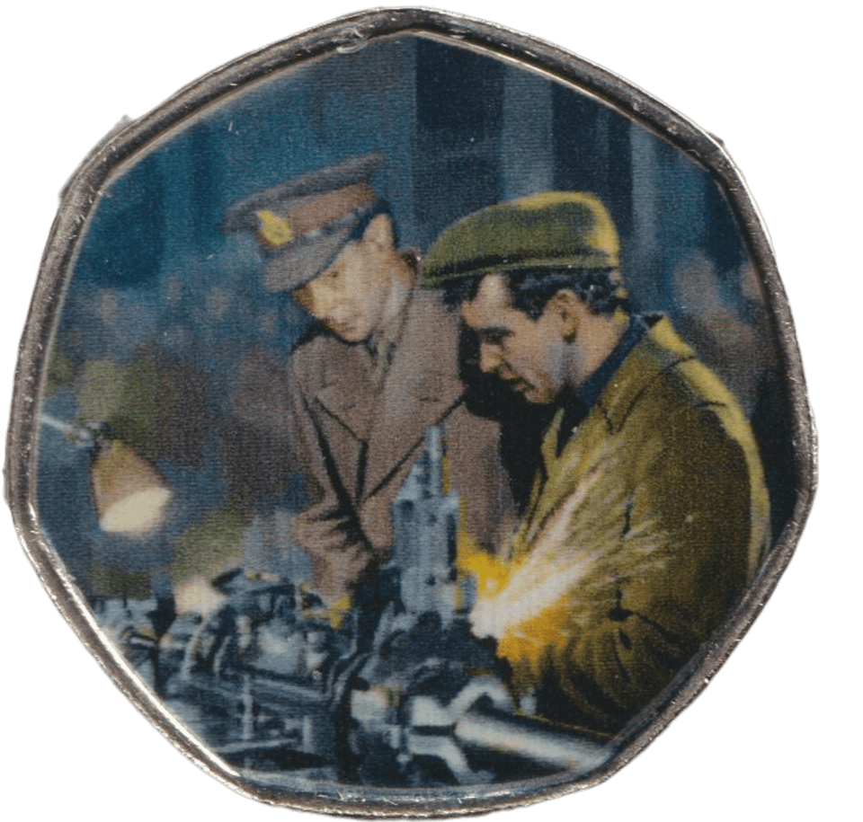 2020 MUNITIONS FACTORY 50P SHAPED COIN - 50P SHAPED COIN - Cambridgeshire Coins