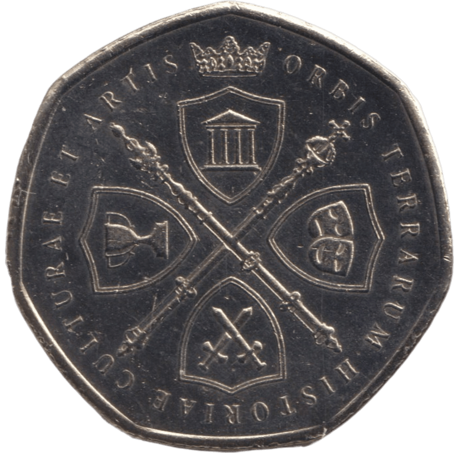 2020 MUNITIONS FACTORY 50P SHAPED COIN - 50P SHAPED COIN - Cambridgeshire Coins