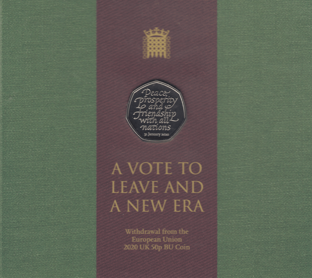 2020 NEW BREXIT 50P FIFTY PENCE BRILLIANT UNCIRCULATED BU ROYAL MINT COIN PACK - 50p BU Pack - Cambridgeshire Coins