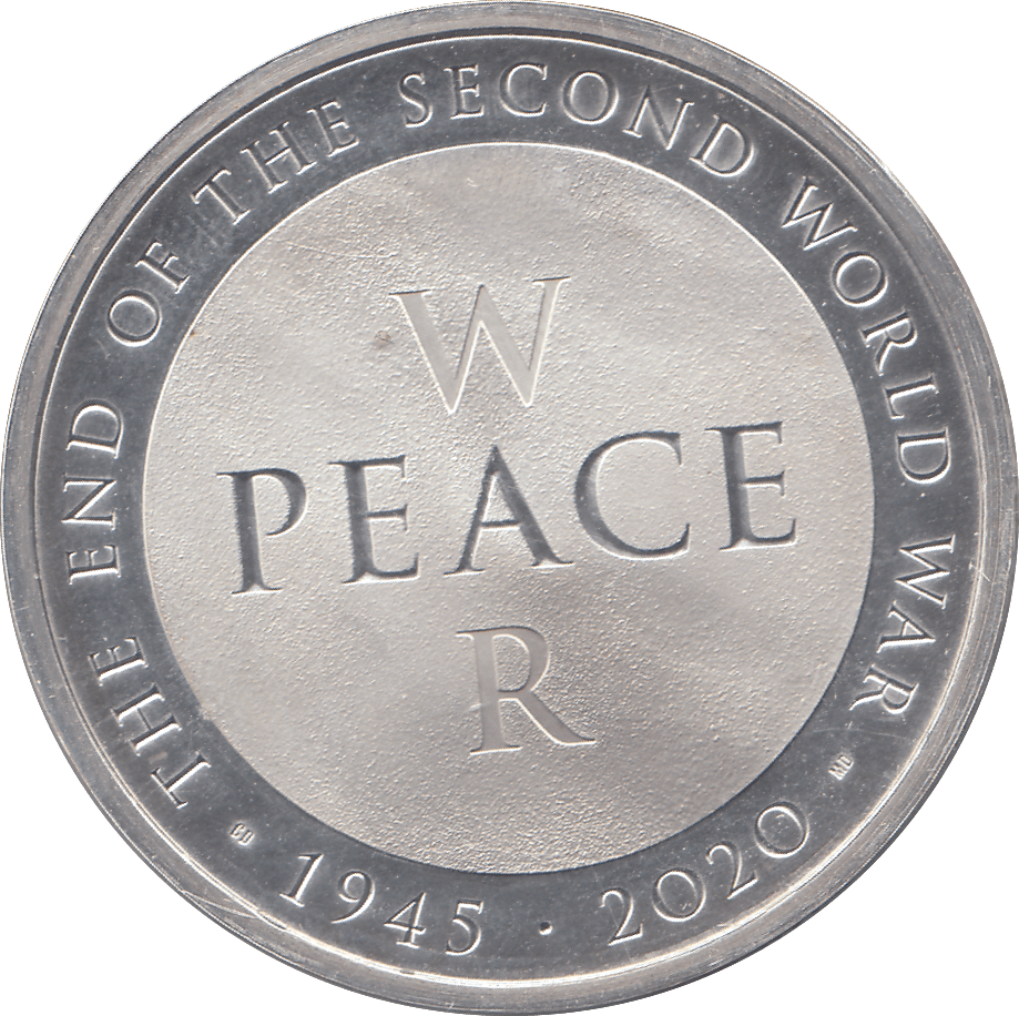 2020 SILVER FIVE POUND END OF WWII - SILVER WORLD COINS - Cambridgeshire Coins