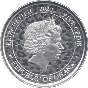 2020 SILVER GHANA FIVE CEDIS ( BU ) - SILVER WORLD COINS - Cambridgeshire Coins