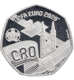 2020 SILVER PLATED 20 PENCE UEFA EURO 2020 - 20p Proof - Cambridgeshire Coins
