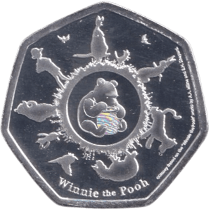 2020 SILVER PLATED 50P SHAPED COIN WINNIE THE POOH - 50P SHAPED COIN - Cambridgeshire Coins
