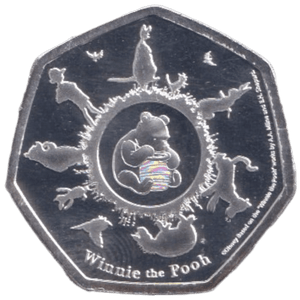 2020 SILVER PLATED 50P SHAPED COIN WINNIE THE POOH - 50P SHAPED COIN - Cambridgeshire Coins