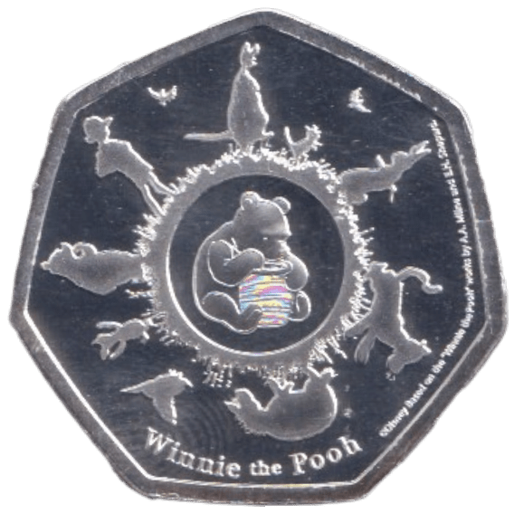 2020 SILVER PLATED 50P SHAPED COIN WINNIE THE POOH - 50P SHAPED COIN - Cambridgeshire Coins