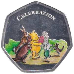 2020 SILVER PLATED 50P SHAPED COIN WINNIE THE POOH - 50P SHAPED COIN - Cambridgeshire Coins