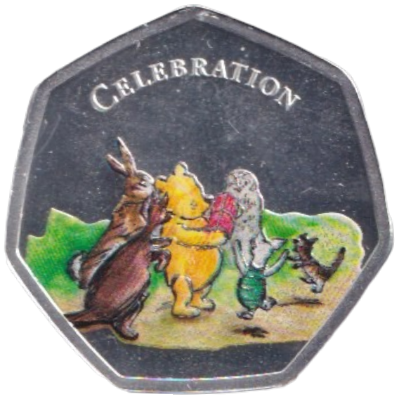 2020 SILVER PLATED 50P SHAPED COIN WINNIE THE POOH - 50P SHAPED COIN - Cambridgeshire Coins