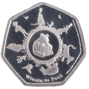 2020 SILVER PLATED 50P SHAPED COIN WINNIE THE POOH - 50P SHAPED COIN - Cambridgeshire Coins