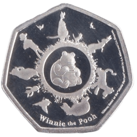 2020 SILVER PLATED 50P SHAPED COIN WINNIE THE POOH - 50P SHAPED COIN - Cambridgeshire Coins