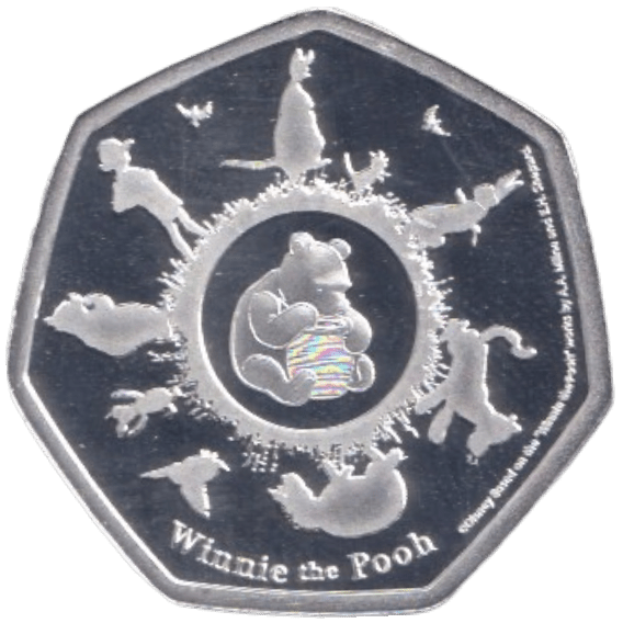 2020 SILVER PLATED 50P SHAPED COIN WINNIE THE POOH - 50P SHAPED COIN - Cambridgeshire Coins