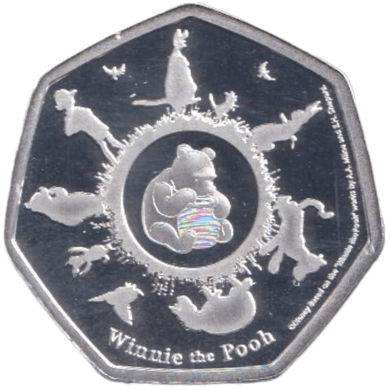 2020 SILVER PLATED 50P SHAPED COIN WINNIE THE POOH - 50P SHAPED COIN - Cambridgeshire Coins