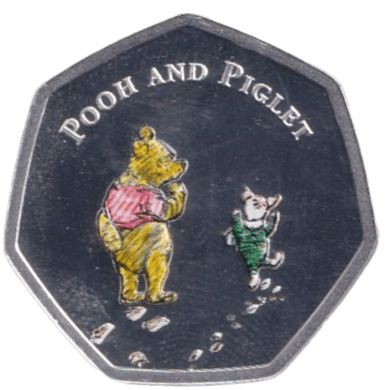 2020 SILVER PLATED 50P SHAPED COIN WINNIE THE POOH - 50P SHAPED COIN - Cambridgeshire Coins