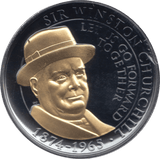 2020 SILVER PLATED BLACK PROOF ONE CROWN GIBRALTAR CHURCHILL FORWARD - SILVER WORLD COINS - Cambridgeshire Coins