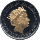 2020 SILVER PLATED BLACK PROOF ONE CROWN GIBRALTAR CHURCHILL FORWARD - SILVER WORLD COINS - Cambridgeshire Coins