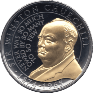2020 SILVER PLATED BLACK PROOF ONE CROWN GIBRALTAR CHURCHILL SO FEW - SILVER WORLD COINS - Cambridgeshire Coins