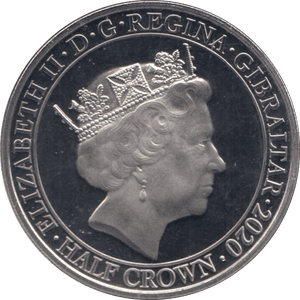 2020 SILVER PLATED HALFCROWN GIBRALTAR - WORLD COINS - Cambridgeshire Coins