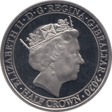2020 SILVER PLATED HALFCROWN GIBRALTAR - WORLD COINS - Cambridgeshire Coins