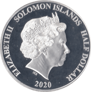 2020 SILVER PLATED PROOF HALF DOLLAR SOLOMON ISLANDS - SILVER WORLD COINS - Cambridgeshire Coins