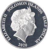 2020 SILVER PLATED PROOF HALF DOLLAR SOLOMON ISLANDS - SILVER WORLD COINS - Cambridgeshire Coins