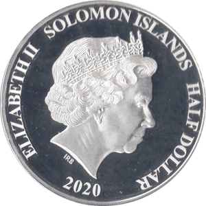 2020 SILVER PLATED PROOF HALF DOLLAR SOLOMON ISLANDS - SILVER WORLD COINS - Cambridgeshire Coins