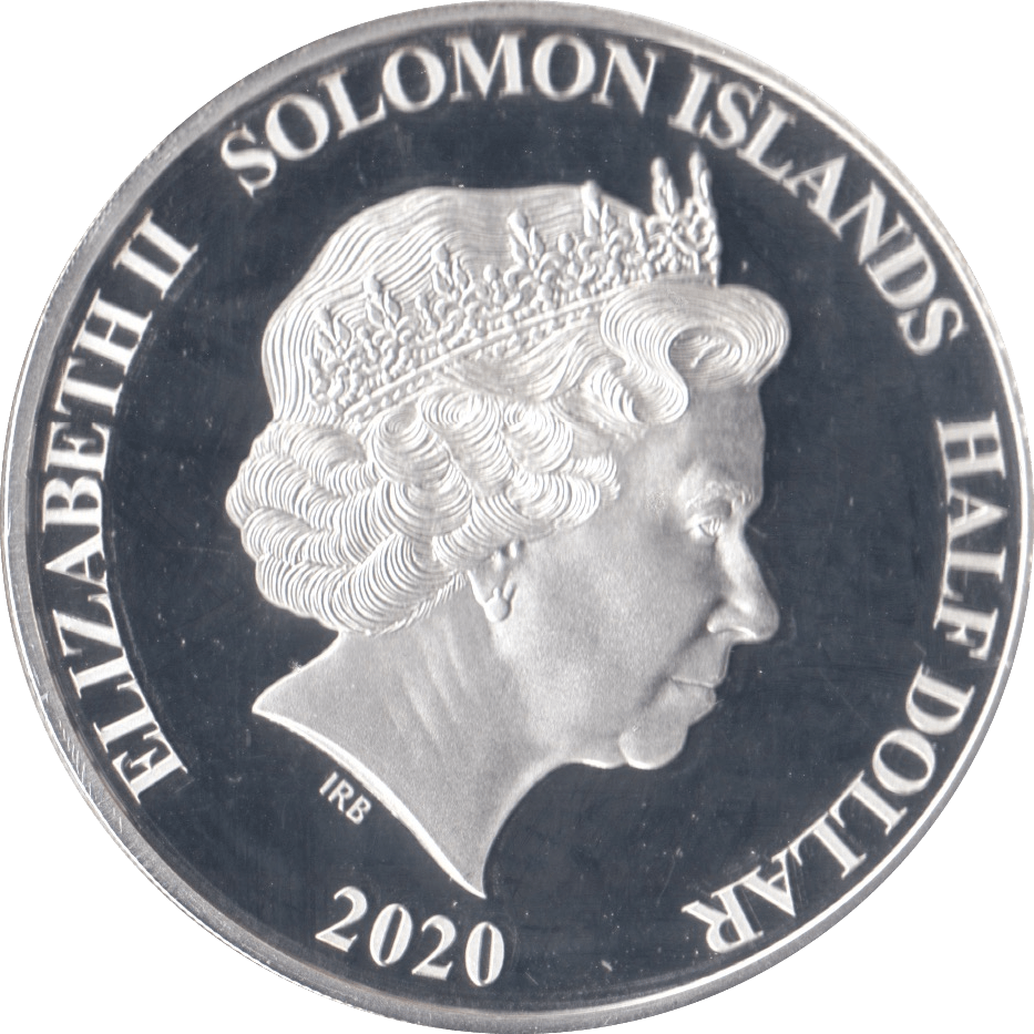 2020 SILVER PLATED PROOF HALF DOLLAR SOLOMON ISLANDS - SILVER WORLD COINS - Cambridgeshire Coins