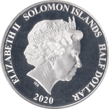 2020 SILVER PLATED PROOF HALF DOLLAR SOLOMON ISLANDS - SILVER WORLD COINS - Cambridgeshire Coins