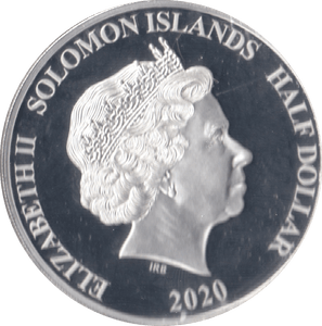 2020 SILVER PLATED PROOF HALF DOLLAR SOLOMON ISLANDS - SILVER WORLD COINS - Cambridgeshire Coins