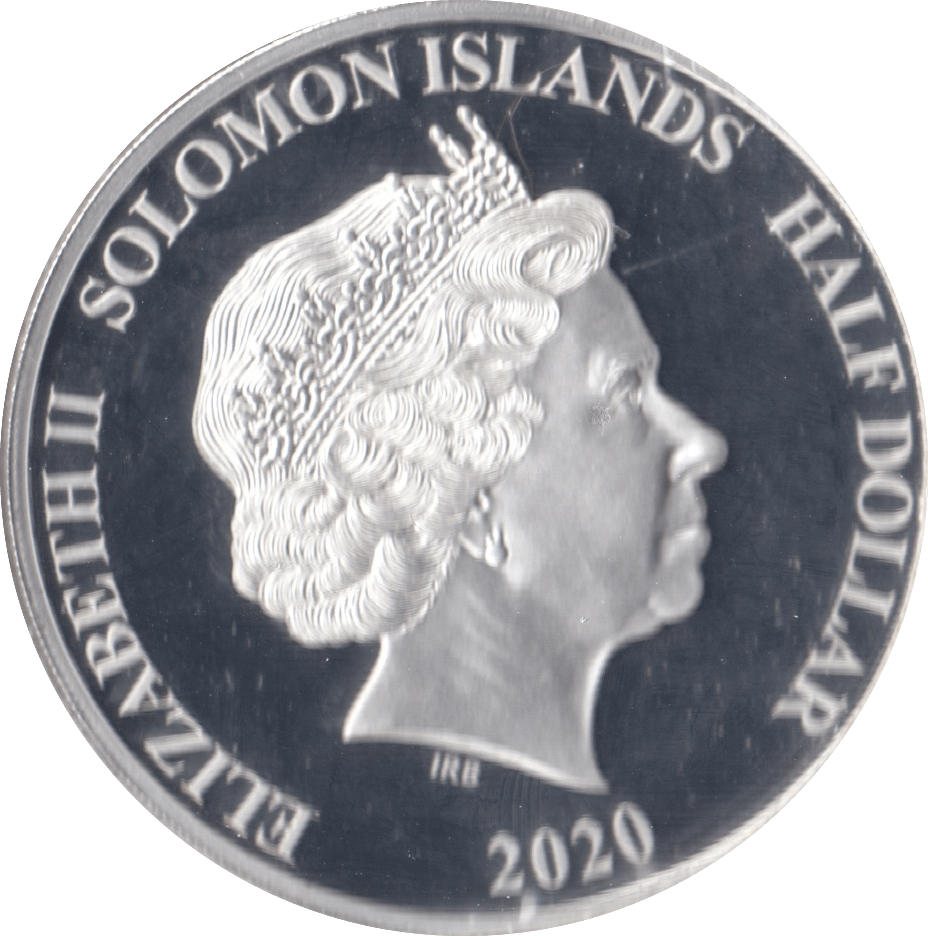 2020 SILVER PLATED PROOF HALF DOLLAR SOLOMON ISLANDS - SILVER WORLD COINS - Cambridgeshire Coins