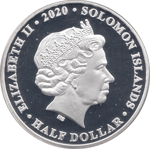2020 SILVER PLATED PROOF HALF DOLLAR SOLOMON ISLANDS - SILVER WORLD COINS - Cambridgeshire Coins