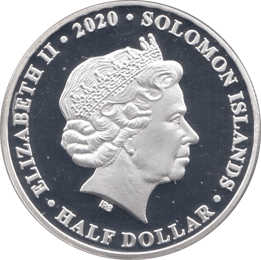 2020 SILVER PLATED PROOF HALF DOLLAR SOLOMON ISLANDS - SILVER WORLD COINS - Cambridgeshire Coins