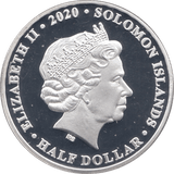 2020 SILVER PLATED PROOF HALF DOLLAR SOLOMON ISLANDS - SILVER WORLD COINS - Cambridgeshire Coins
