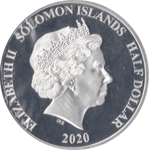 2020 SILVER PLATED PROOF HALF DOLLAR SOLOMON ISLANDS - SILVER WORLD COINS - Cambridgeshire Coins