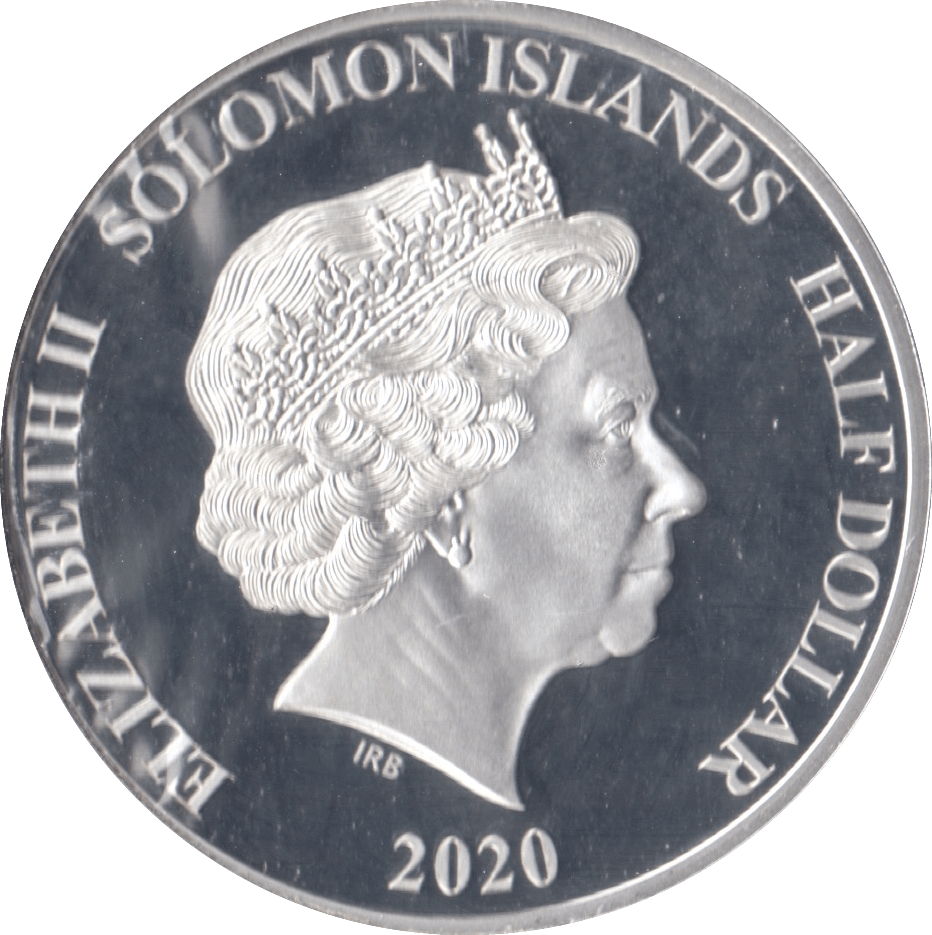 2020 SILVER PLATED PROOF HALF DOLLAR SOLOMON ISLANDS - SILVER WORLD COINS - Cambridgeshire Coins